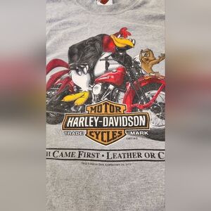 Vintage Harley-Davidson Looney Tunes Shirt XL Quaid Temecula Foghorn Leghorn...